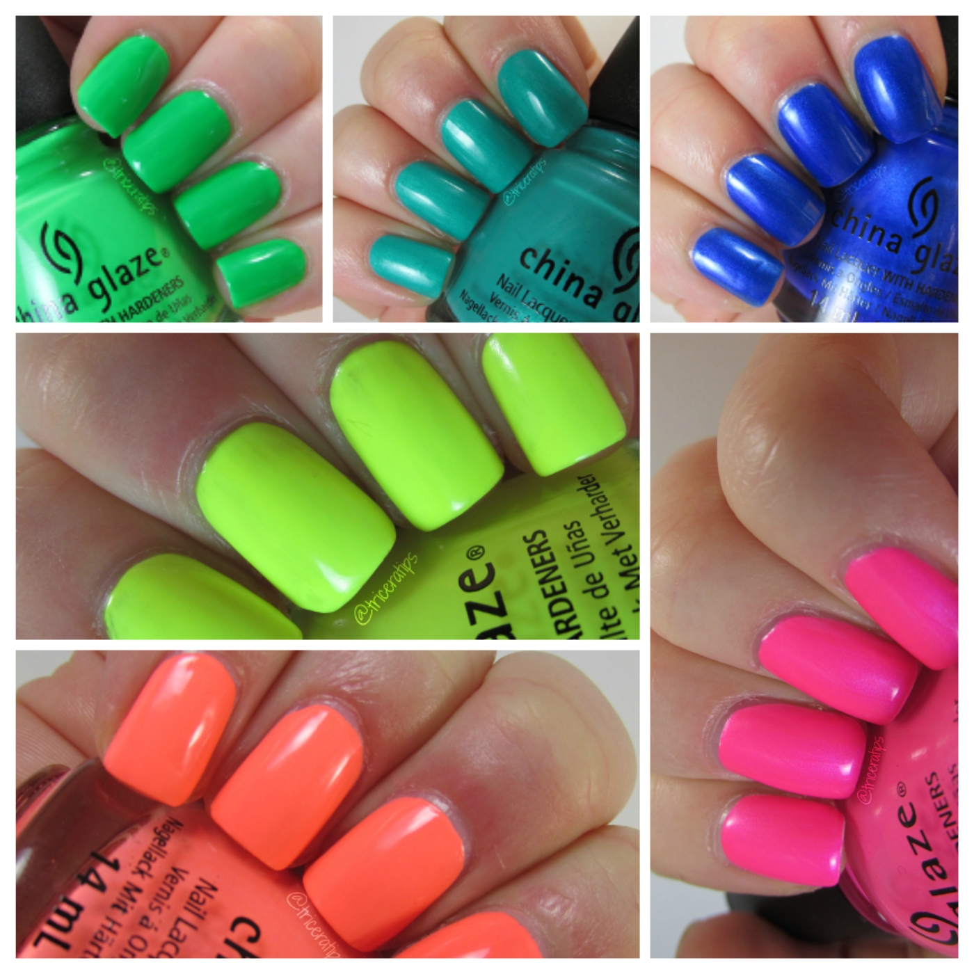 China Glaze Neon Swatches – Cross-Country Beauty
